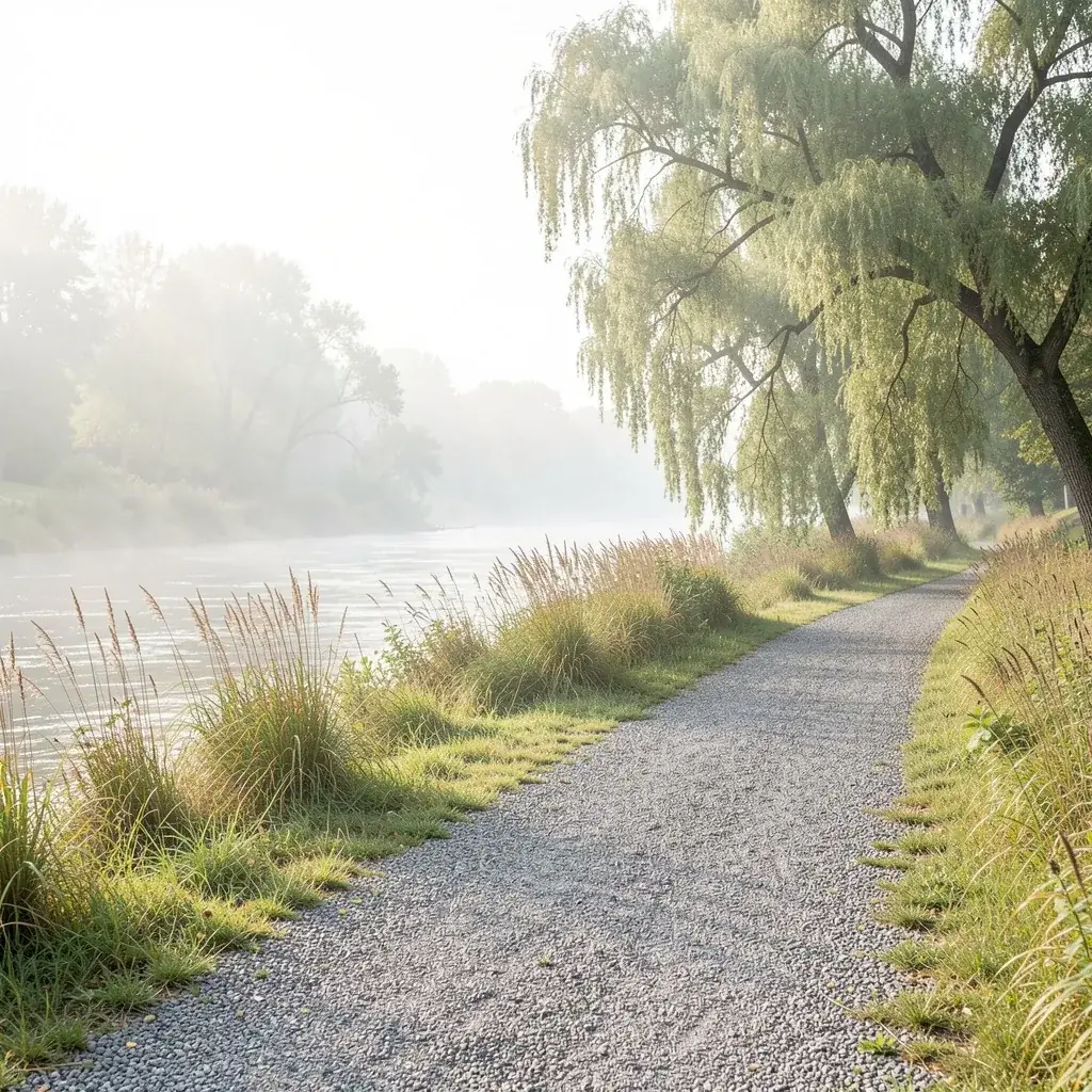 Gravel nature trail beside the Rideau River