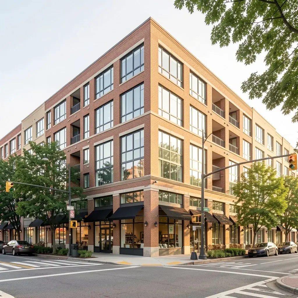 Boutique brick condo building on a tree-lined street corner in Ottawa