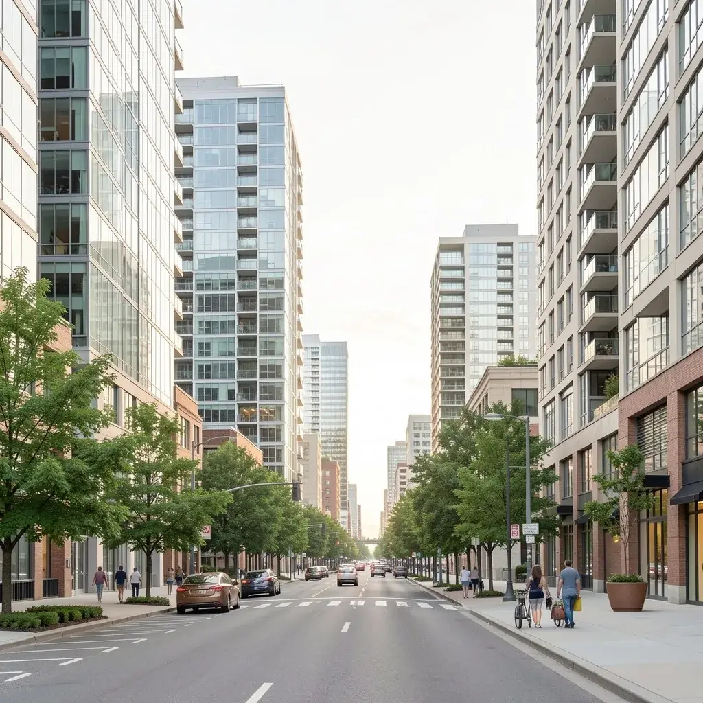 Centretown Ottawa condo towers along a leafy downtown street